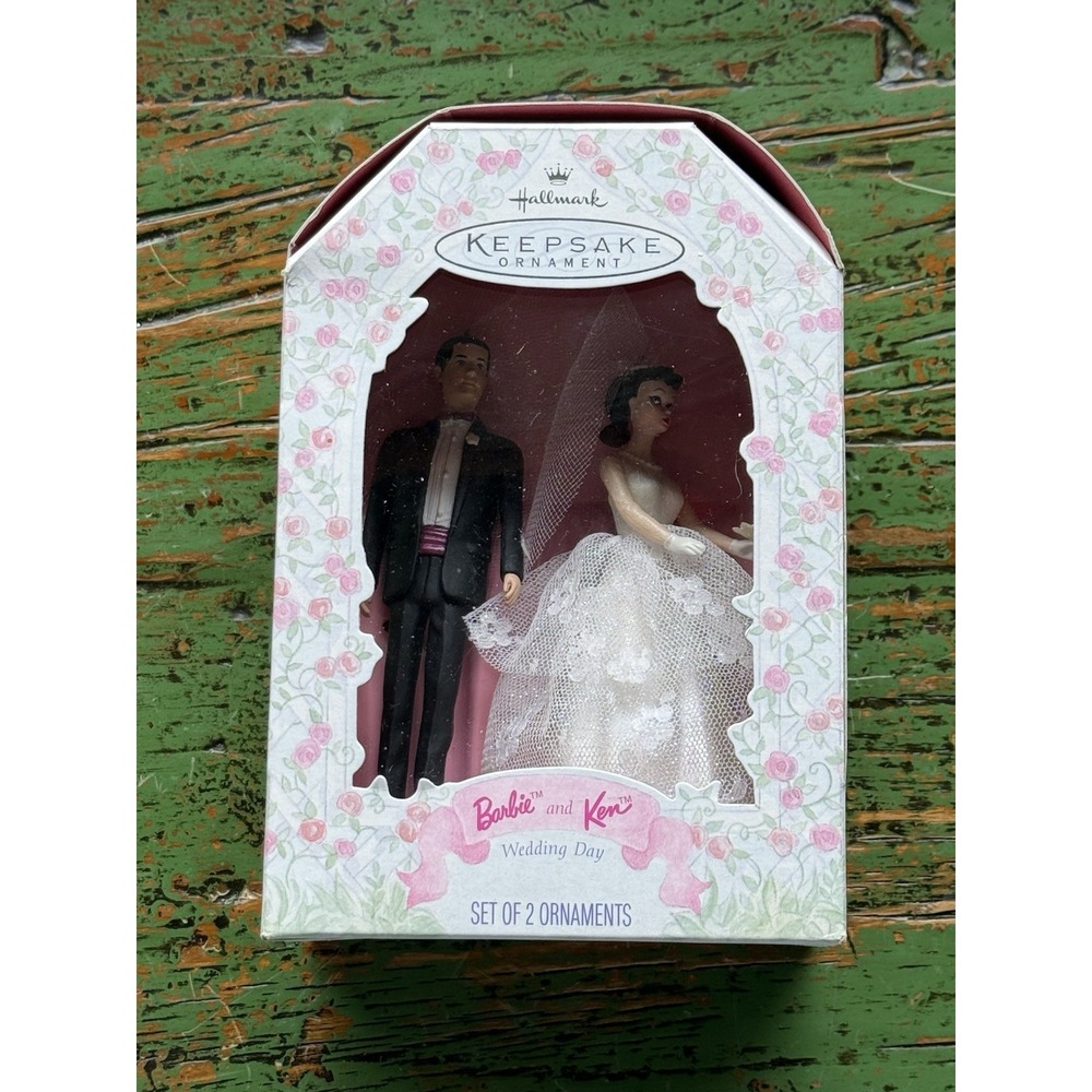 Vintage 1997 Hallmark Keepsake Barbie & Ken Wedding Day Christmas Ornament